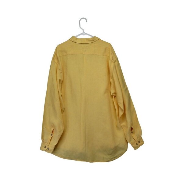 Tommy Hilfiger‎ Mens Long Sleeve Button Up Shirt XL Beige Stripe Linen Blend - Picture 2 of 10